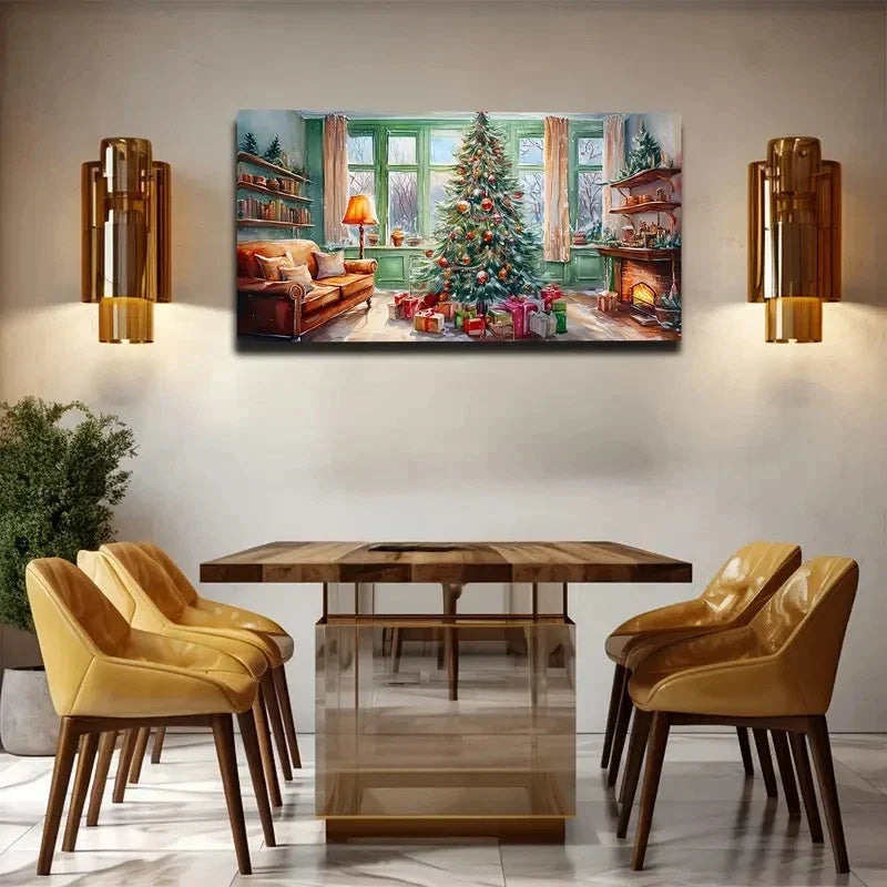 Vibrant Festive Modern Wall Art Canvas Office Home Room Framed 120x60cm