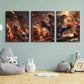 3pcs Party Animals Soccer Balls Metal Print Ready to Hang Art