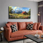Rustic Red-Rooftop Barn Horse Wall Art Canvas Office Home Room Framed 120x60cm
