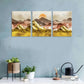 3pcs Golden Sunset Landscape with Birds Metal Print Ready to Hang Art