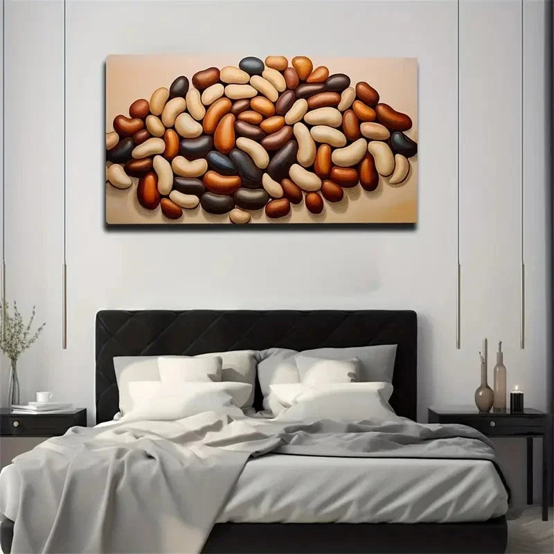 Abstract Nut Pile Modern Wall Art Canvas Office Home Room Framed 80x45cm