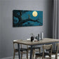 Rabbit Sitting Branch Moon Wall Art Canvas Office Home Room Framed 120x60cm