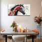 Vibrant Splatter Horse Design Wall Art Canvas Office Home Room Framed 120x60cm