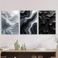 3pcs Abstract Agate Modern Black & White Metal Print Ready to Hang Art