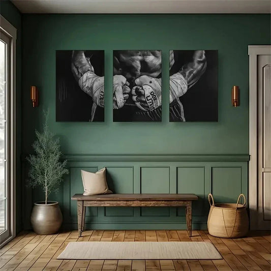 3pcs Boxing Metal Print Ready to Hang Art