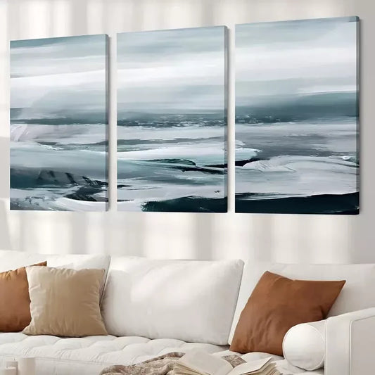 3pcs Teal Mountain Canvas Framed 40x60cm - High Quality Print 100% Australian Made Wall Canvas Ready to Hang