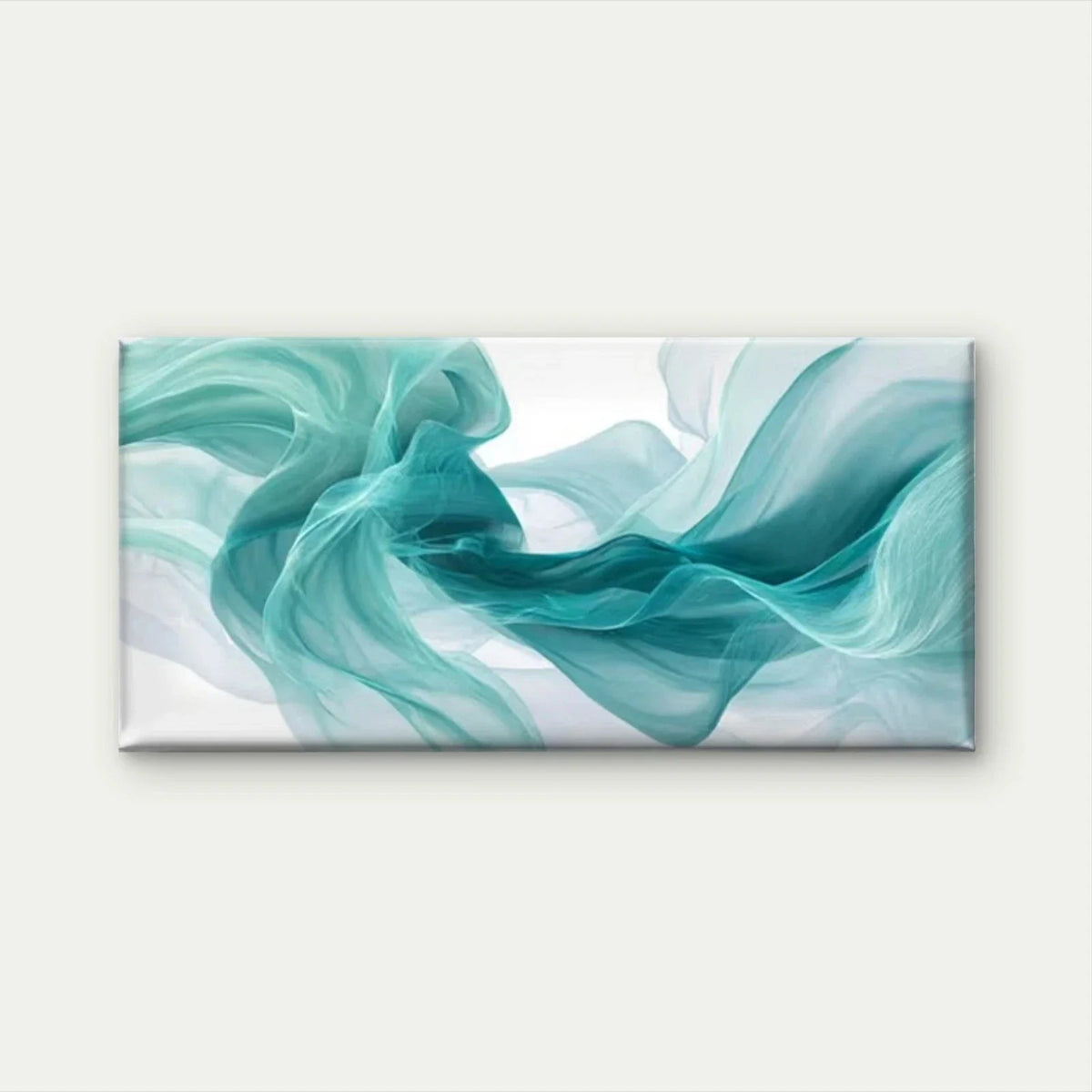 Swirling Ocean Waves Wall Art Canvas Office Home Room Framed 80x45cm