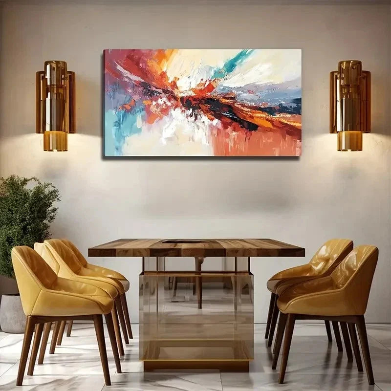 Abstract Landscape Modern Red Wall Art Canvas Office Home Room Framed 120x60cm