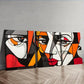 3pcs Modern abstract images of a single face  Wall Art Set Canvas Framed 40x60cm - High Quality Print 100% Australian Made Wall Canvas Ready to Hang