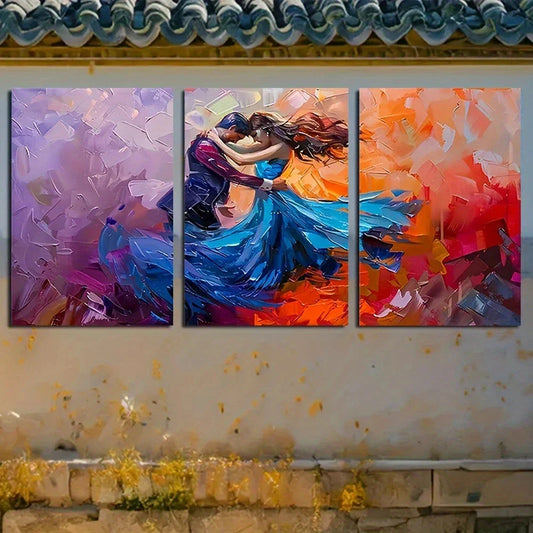 3pcs Romantic Embrace Modern Art Metal Print Ready to Hang Art