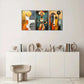 3pcs Graceful Woman in Traditional Attire Designs Metal Print Ready to Hang Art