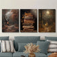 3pcs stacked books fall leaves, Gothic dark art, Metal Print Ready to Hang Art