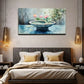 Pink for Lotus Blooms Serene Wall Art Canvas Office Home Room Framed 120x60cm