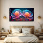 Vibrant Fluorescent Flowers Wall Art Canvas Office Home Room Framed 120x60cm