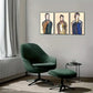 3pcs Surreal Male Portrait Art Modern Art Style Metal Print Ready to Hang Art