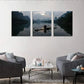 3pcs Fishing Boat Lake Mountain Metal Print Ready to Hang Art