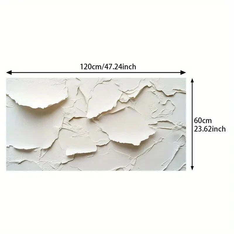 Abstract White Crayon wall canvas office home room framed 120x60cm
