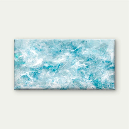 Smoke Texture Blue Abstract Wall Art Canvas Office Home Room Framed 80x45cm