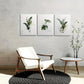 3pcs Featuring Green Plant Designs Minimalist Metal Print Ready to Hang Art