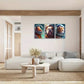3pcs Animal Portrait Art Poster Surreal Art Metal Print Ready to Hang Art