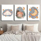 3pcs Watercolor Style Stars Clouds And Star Moon Metal Print Ready to Hang Art