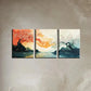 3pcs Colorful Beautiful Scenery Metal Print Ready to Hang Art