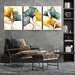 3pcs Abstract Floral Ginkgo Leaf Metal Print Ready to Hang Art