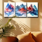 3pcs Modern Psychedelic Mountain Design Metal Print Ready to Hang Art