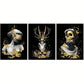 3pcs Retro Horror Theme Portrait Metal Print Ready to Hang Art