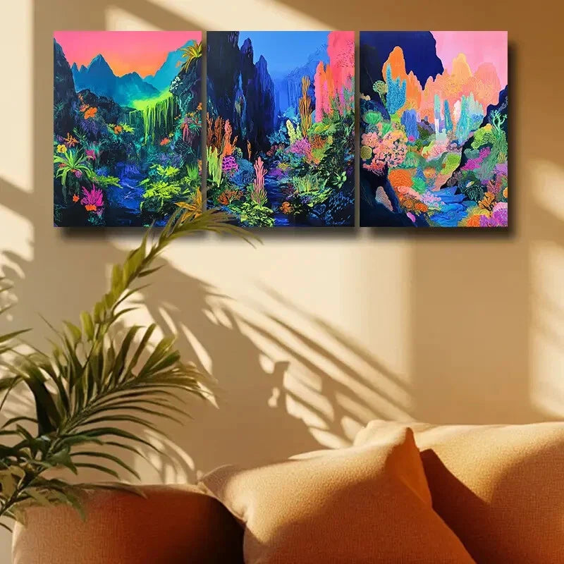 3pcs Polybiota Design Metal Print Ready to Hang Art