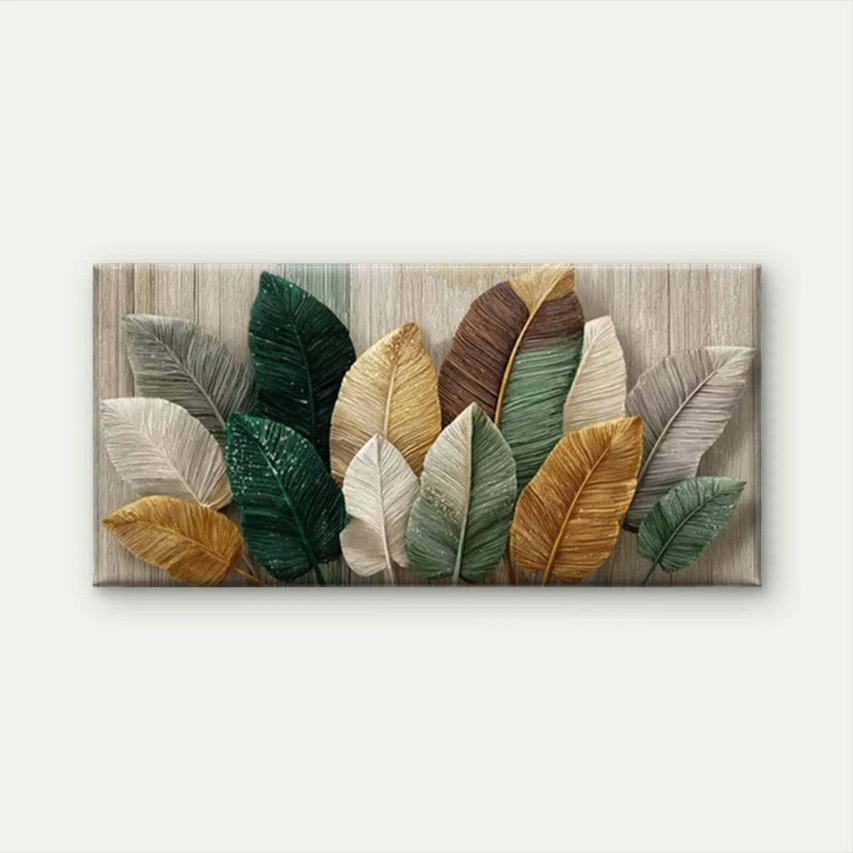 Multicolor Natural Leaf Design Wall Art Canvas Office Home Room Framed 80x45cm