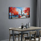 Red Bus On Red Maple Leaf Trail Wall Art Canvas Office Home Room Framed 120x60cm