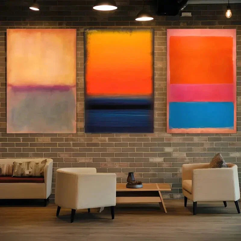 3pcs Abstract Poster Colorful Art Contemporary Metal Print Ready to Hang Art