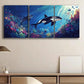 3pcs Killer Whale Scene Metal Print Ready to Hang Art