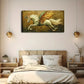 A White Horse with Unicorn Horn Wall Art Canvas Office Home Room Framed 120x60cm