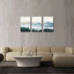 3pcs Misty Forest Mountain Landscape Metal Print Ready to Hang Art