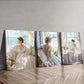 3pcs Woman In A White Dress Sitting By a Window Wall Art Set Canvas Framed 60x90cm - High Quality Print 100% Australian Made Wall Canvas Ready to Hang