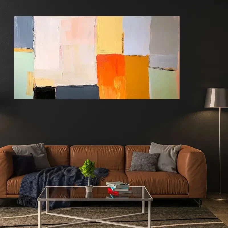 Chic Square Contemporary Décor Wall Art Canvas Office Home Room Framed 120x60cm