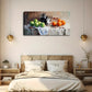 Blue & White Striped Countertop Wall Art Canvas Office Home Room Framed 120x60cm