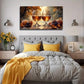 Wine Glasses & Autumn Leaves Wall Art Canvas Office Home Room Framed 120x60cm