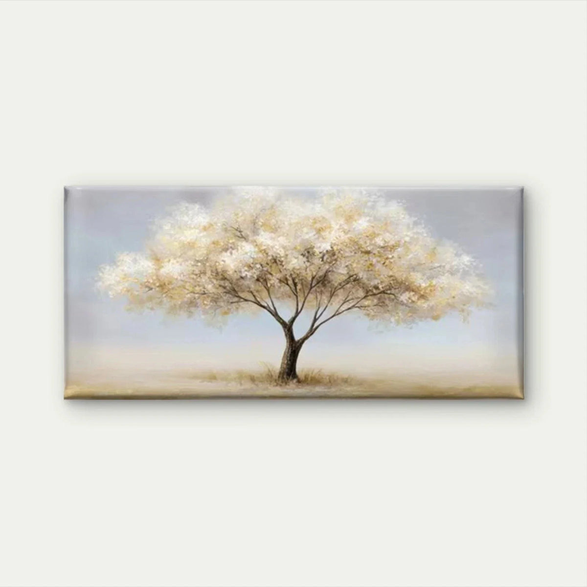 Golden Blossom Tree Wall Art Canvas Office Home Room Framed 80x45cm