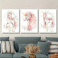 3pcs Watercolor Style Unicorn with Flowers Metal Print Ready to Hang Art