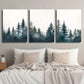 3pcs Forest Trees Silhouette Forest Pine Metal Print Ready to Hang Art