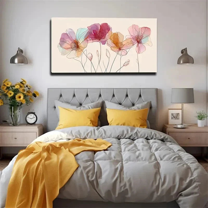 Easy Peel & Stick Adhesive Wall Art Canvas Office Home Room Framed 80x45cm