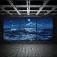 3pcs Moonlit Ocean Waves Coastal Seascape Metal Print Ready to Hang Art