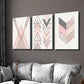 3pcs Abstract Pink Geometric Shape Line Wall Art Set Canvas Framed 40x60cm - High Quality Print 100% Australian Made Wall Canvas Ready to Hang