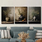 3pcs ,vintage still life art, vintage olive plant Metal Print Ready to Hang Art