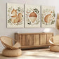3pcs Squirrel Hedgehog Acorn Green Leaves Tail Wall Art Set Canvas Framed 40x60cm - High Quality Print 100% Australian Made Wall Canvas Ready to Hang