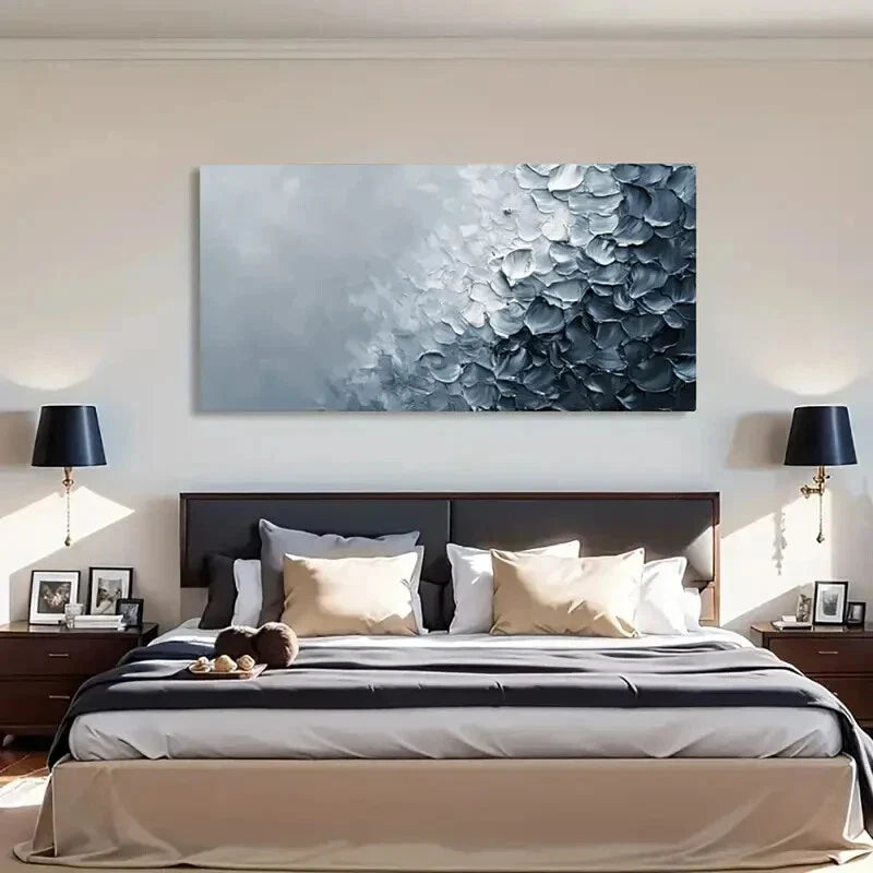 Monochrome Palette with Texture Wall Art Canvas Office Home Room Framed 120x60cm