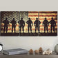 3pcs Soldiers in front of the American flag  Wall Art Set Canvas Framed 40x60cm - High Quality Print 100% Australian Made Wall Canvas Ready to Hang